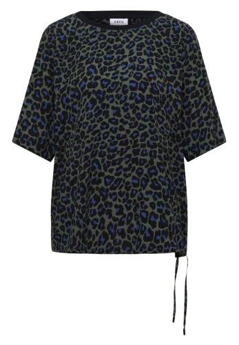 cecil, Kurzarm Blusenshirt mit Leo