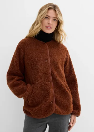 bonprix, bonprix Teddy-Fleecejackebraun 36Damen