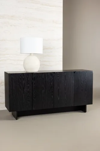 LIVIQUE, Sideboard Taura Schwarz MDF B 160 T 42 H 80 cm - Sideboard