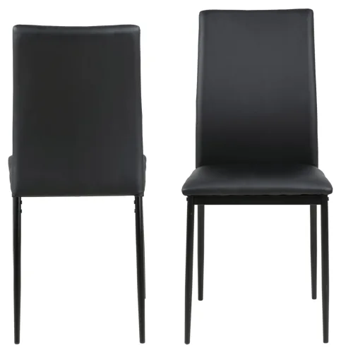 CONFORAMA, Stuhl DEMINA Synthetisches Leder schwarz