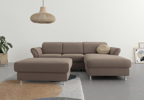 SIT&MORE, sit&more Ecksofa, wahlweise mit Bettfunktion, Bettkasten und Kopf- und Armteilverstellung