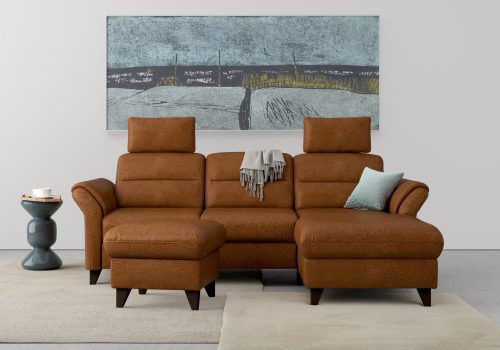 SIT&MORE, sit&more Ecksofa »Mellum«, inklusive Federkern, wahlweise mit Bettfunktion, Bettkasten und Armteilfunktion