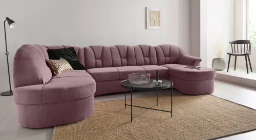 Domo Collection, DOMO collection Wohnlandschaft "Papenburg U-Form" in grosser Farbvielfalt, wahlweise Bettfunktion, frei im Raum stellbar