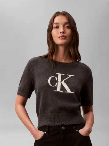 Calvin Klein Jeans, Calvin Klein Jeans Kurzarmpullover Regular fit, mit Rundhalsausschnitt
