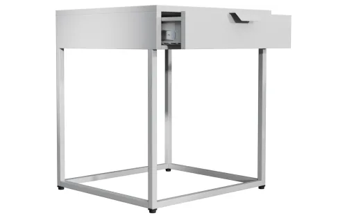 Livetastic, Nachttisch Flokas S 43/50/41 cm Weiss 