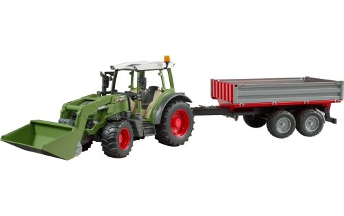 Bruder, Fendt Vario 211 mit Frontlader und Bordwandanhänger, Modellfahrzeug