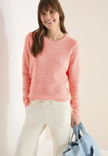 cecil, Cecil Strickpullover meliert, mit Rundhals