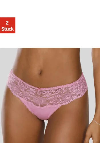 Nuance by Lascana String Packung, Dessous mit breitem Spitzenband