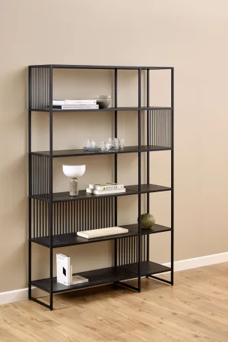 CONFORAMA, Regal STRINGTON 35x120x185cm metall schwarz