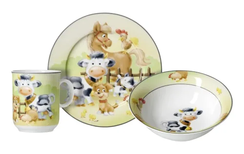 Ritzenhoff & Breker Kindergeschirr-Set "Hoftiere" im Geschenkkarton