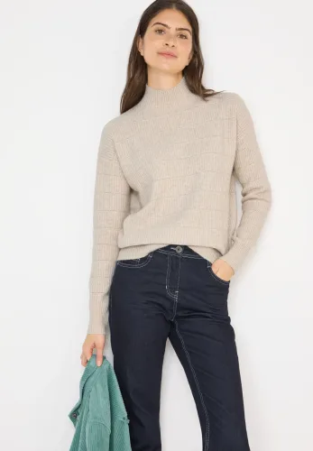 cecil, Cecil Stehkragenpullover mit Stehkragen und Loch-Design