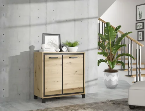 CONFORAMA, Kommode TRONDHEIM 2 Türen 41.5x91.4x91.2cm artisan eiche eiche