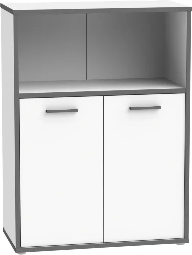 Mömax, Regalkombination In Weiss/grau 84,5/115,1/41,5 cm 