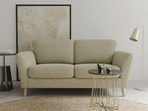 Goodproduct, GOODproduct 2-Sitzer "MARSEILLE Kompaktsofa 170 cm, Cord, Flachgewebe, Struktur, Webstoff" Massivholzbeine Eiche, Landhausstil, Wellenunterfederung