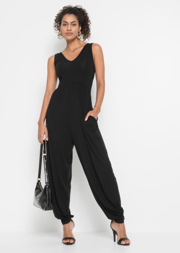 bonprix, bonprix Jumpsuit bequeme Passform, ohne Ärmel, tiefer V-Ausschnitt