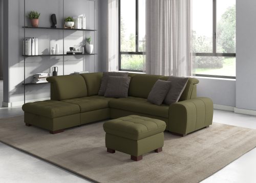 SIT&MORE, sit&more Ecksofa, wahlweise mit Bettfunktion, Stauraum und Kopfteilverstellung, auch erhältlich in dem besonders leicht mit Wasser zu reinigendem "Soft clean" Bezug
