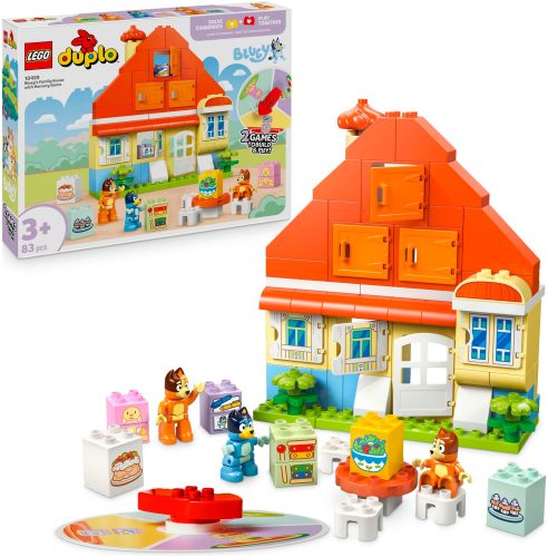 LEGO, LEGO® Spielbausteine »LEGO® DUPLO® Blueys Familienhaus mit Memory-Spiel 10459«, (83 St.)