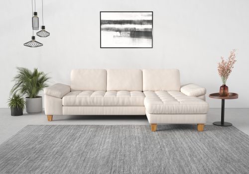 sit&more Ecksofa, mit Recamiere, mit oder ohne Bettfunktion, Bettkasten, Füsse Eiche