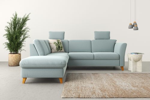 HOME AFFAIRE, Home affaire Ecksofa »Trelleborg«, Federkern-Polsterung, wahlweise mit Bettfunktion und Stauraum, Kopfstützen optional
