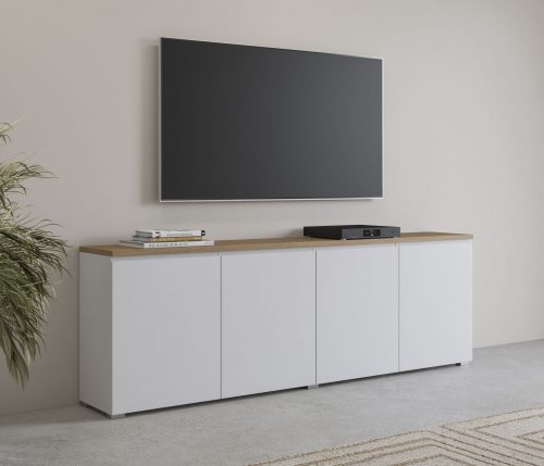 INOSIGN, INOSIGN Sideboard »Modo, Breite 200 cm, moderne grifflose Kommode 4Türen«, Anrichte mit viel Stauraum, Einlegeböden verstellbar