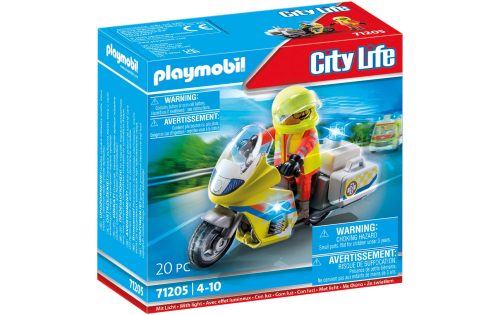 PLAYMOBIL, 71205 Notarzt-Motorrad mit Blinklicht, Konstruktionsspielzeug