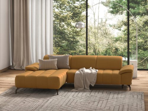 SIT&MORE, sit&more Ecksofa »Cool«, wahlweise mit Kopfteilverstellung und Vorziehsitz, motorisch, mit schwarzen Füssen