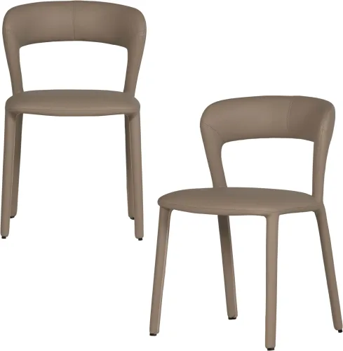 mutoni, mutoni - Esszimmerstuhl Noble Lederlook sand, One Size