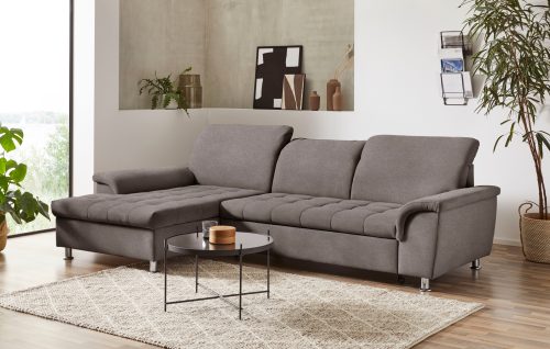 DOMO collection, DOMO collection Ecksofa »Franzi«, wahlweise mit Kopfteilverstellung (dann Tiefe: 170 cm), optional mit Bettfunktion und Bettkasten, inklusive Zierkissen