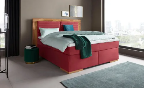 home affaire, Home affaire Boxspringbett "Cup" mit Massivholzrahmen, mit Topper, in 2 Härtegraden, in 3 Breiten