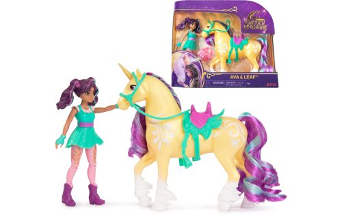 Unicorn Academy Ava und Einhorn Leaf Set - ca. 12 cm