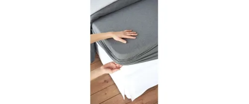 Living Home, Living Home - Melange Feinjersey Fixleintuch, 180-200 x 200 cm, Anthrazit