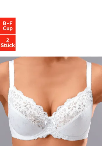 Petite Fleur, petite fleur Bügel-BH Packung, mit elastischer Spitze, Dessous – ideal für grosse Grössen