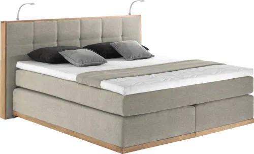 home affaire, Home affaire Boxspringbett "Vinton" aus Eiche, mit LED-Beleuchtung, verschiedene Härtegrade (auch H4)