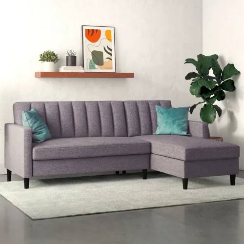Dorel Home, Dorel Home Ecksofa "Celine, L-Form," mit Bett-Funktion und Stauraum. Recamiere beidseitig montierbar