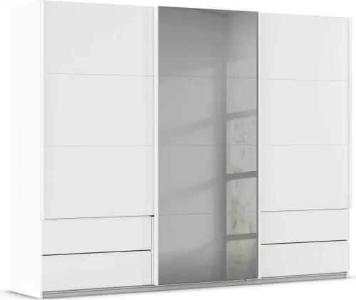 Premium Living, Schwebetürenschrank Elara In Grau/weiss 271/210/62 cm Grau, Weiss 