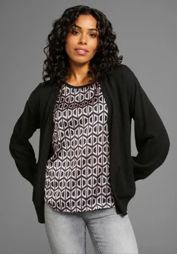 Laura Scott Strickjacke softer Übergangsstrick in lässiger, offener Form
