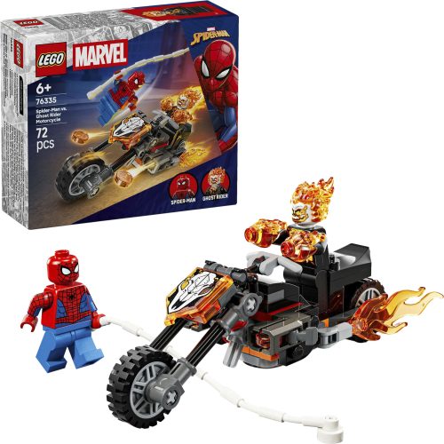 LEGO, LEGO Konstruktionsspielsteine "Marvel Spider-Man vs. Ghost Rider auf seinem Motorrad 76335"