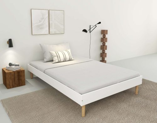 HOME AFFAIRE, Home affaire Bett »Dagmar, Bettgestell, teilMDF, minimalistisches Design«, Breite 140 cm, inklusive feste Latten aus massiver Kiefer