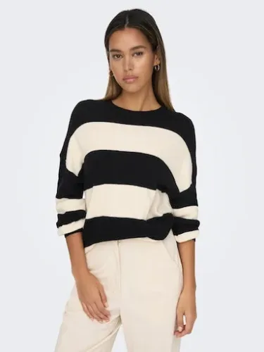 Only, Only Atia Gerippter Strickpullover - Whitecap Gray L Damen