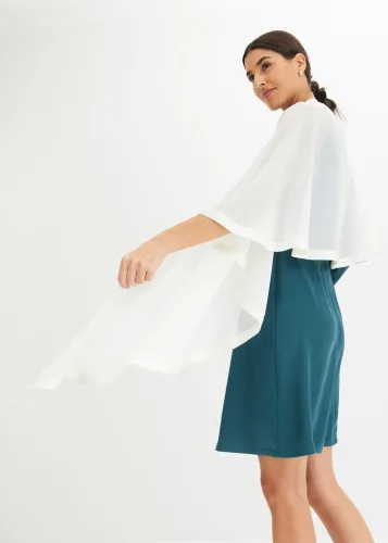 bonprix, bonprix Stola mit feinem Satindetailweiß 0Damen