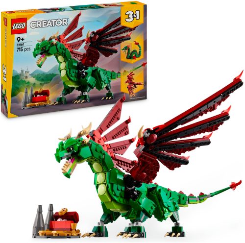 LEGO, 31161 Creator 3-in-1 Grüner Drache, Konstruktionsspielzeug