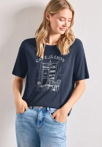 Street One, STREET ONE Rundhalsshirt Sommershirt mit Frontprint