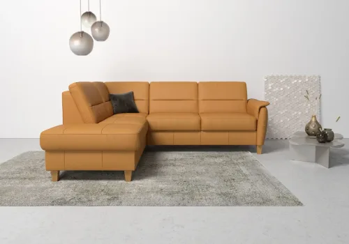 home affaire, Home affaire Ecksofa "Palmera L-Form, B: 236 cm" optional Bettfunktion & Bettkasten, Federkern