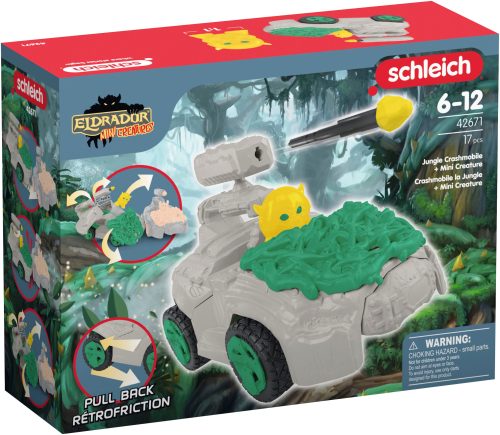 Eldrador Creatures Dschungel-Crashmobil mit Mini Creature, Spielfigur