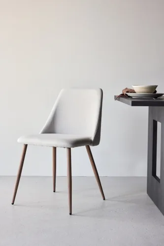 LIVIQUE, Stuhl 2er-Set Neba Beige Polyester/Stahl B 48 cm - Material: Polyester-Leinen/Stahl - Stuhl 2er-Set