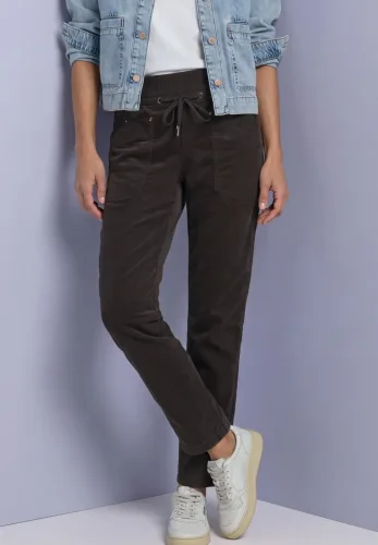 Street One, Slim Leg Cordhose im Loose Fit
