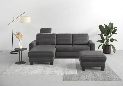 HOME AFFAIRE, Home affaire Ecksofa »Summer«, mit Recamiere, mit oder ohne Bettfunktion und Bettkasten, Cord-Bezug