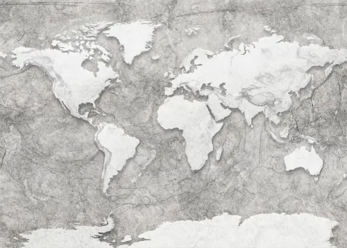 Komar, Komar Vliestapete "Digitaldruck Vlies - World Relief - Grösse 350 x 250 cm" bedruckt glatt Wohnzimmer, Schlafzimmer