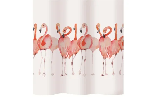 Diaqua, Diaqua - Duschvorhang Textil Flamingo, 180x200 cm, Multicolor