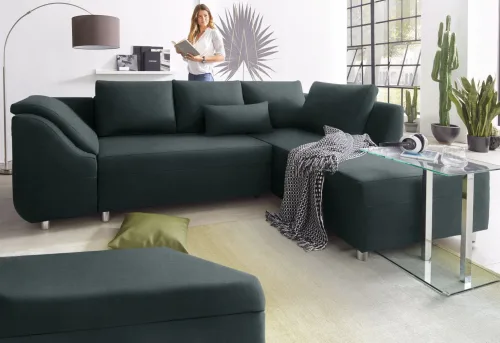 Collection Ab, COLLECTION AB Ecksofa "Sally L-Form, B: 256 cm" 1 Zierkissen, optional Bettfunktion & Bettkasten